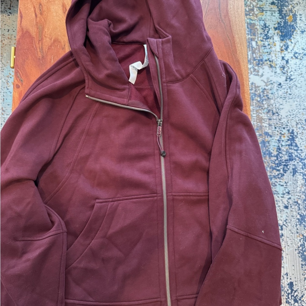 Garnet full zip scuba hoodie